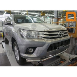 Защита переднего бампера одинарная toyota hilux 2016+