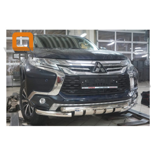Защита переднего бампера Mitsubishi Pajero Sport 2017
