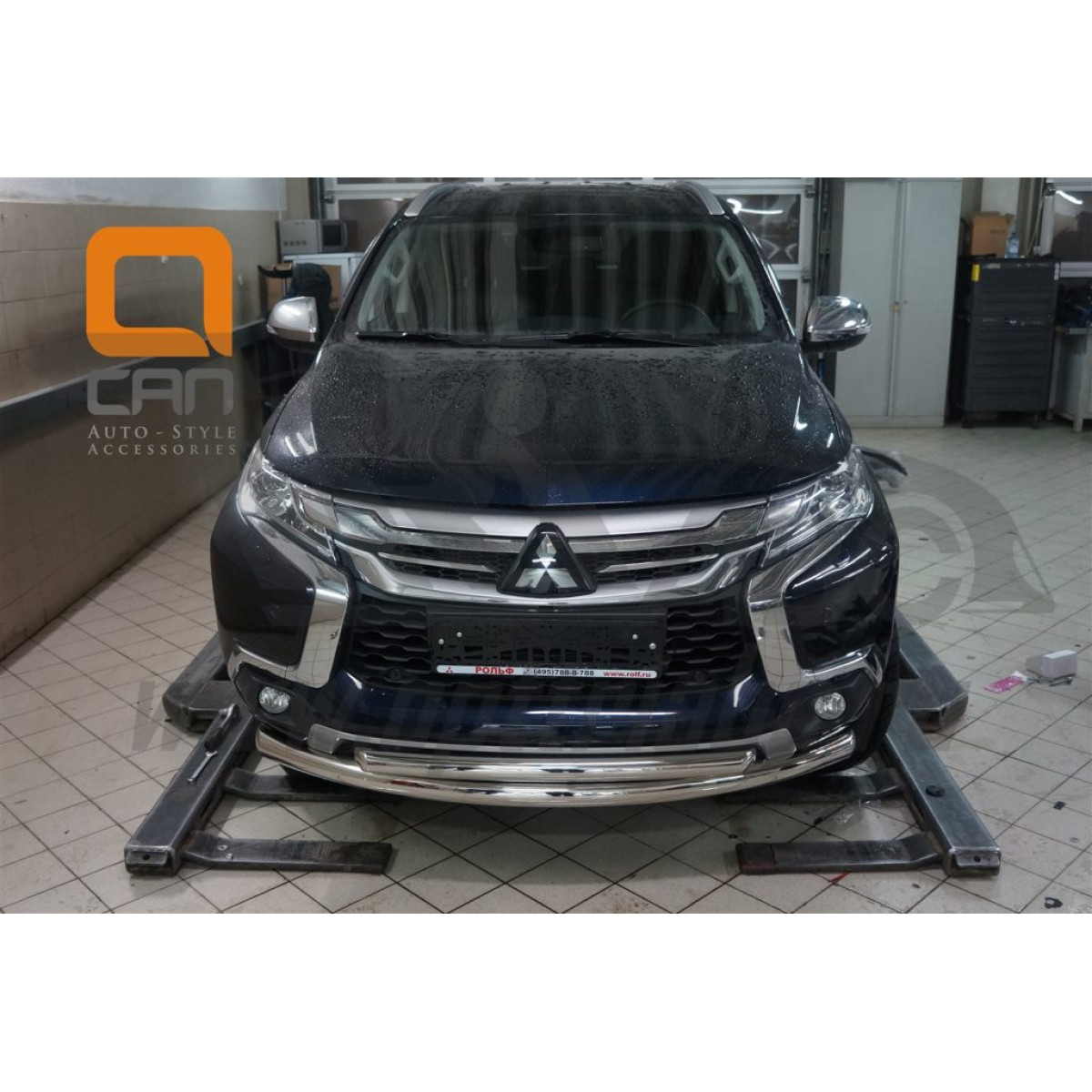 Защита переднего бампера Mitsubishi Pajero Sport 2017-2018