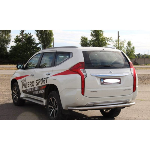 Защита заднего бампера pajero sport 2016+