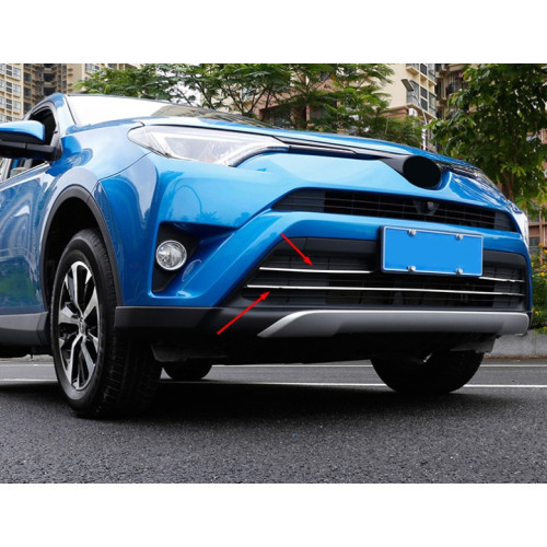 Хром накладка на решетку бампера Toyota RAV4 2017